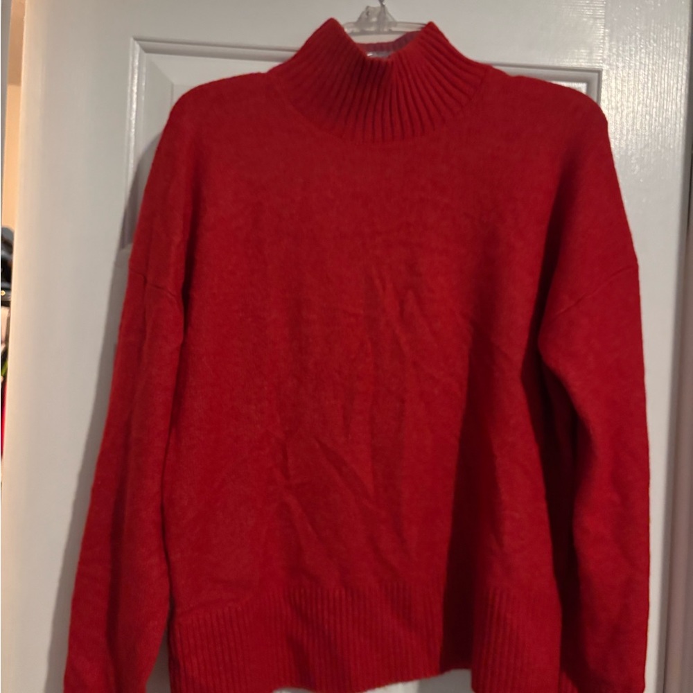 LOFT Red Turtleneck Sweater